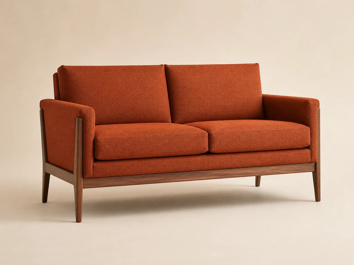 Wood-Frame Loveseat custom mid-century sofa
